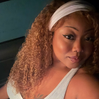 Natural Curly Ready-to-Wear Glueless Blonde Highlight Wig